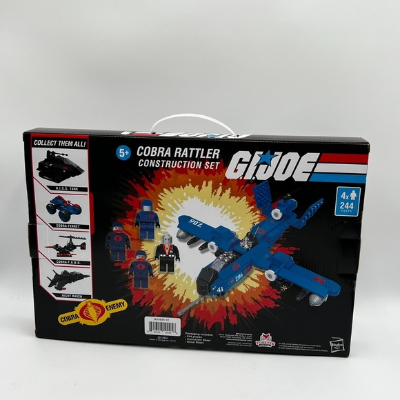GI Joe Cobra Rattler Construction Set With 224 Pieces Brand New Hasbro - Picture 2 of 10